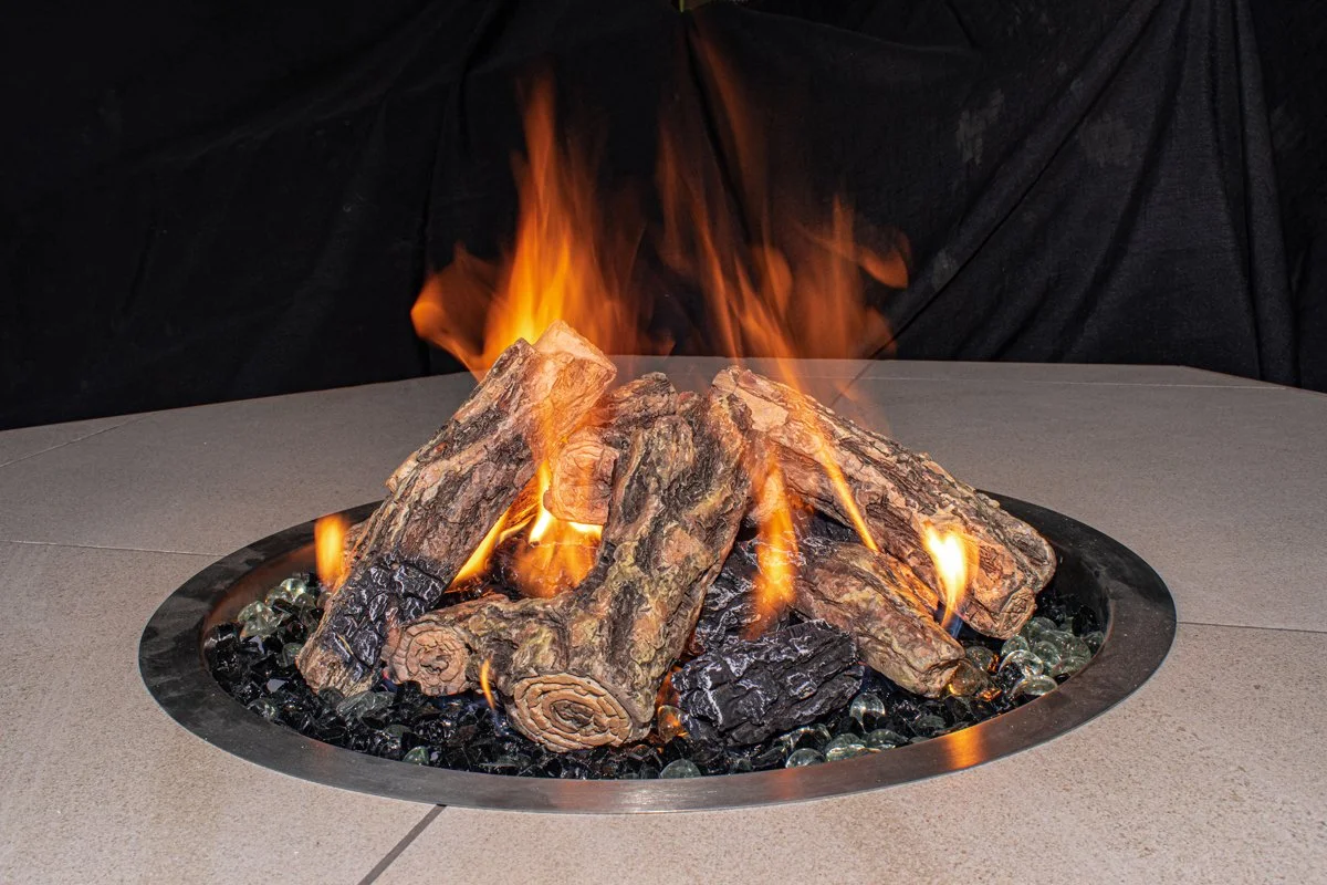 Sapphire Lagoon Mixed Media Set – Gas Or Electric Fireplace Decor